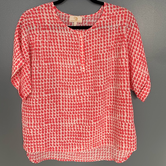 Collective Concepts Blouse Pink & White Size 22 - Picture 1 of 4